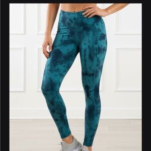 Lululemon Athletica Teal Tie-Dye Leggings